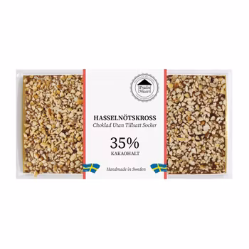 Sockerfri 35% Choklad - Hasselnötskross 100g (x 10st)