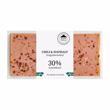 Jordgubbschoklad - Chili & Havssalt 100g (x 10st)
