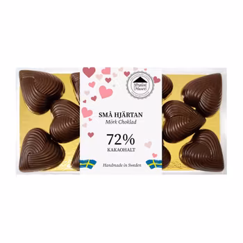 72% Mörk Choklad - Små Hjärtan 90g (x 10st)