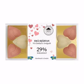 Vit Choklad & Jordgubb - Små Hjärtan 90g (x 10st) SPECIAL
