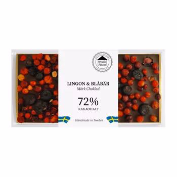 72% Choklad - Lingon & Blåbär 100g (x 10st)
