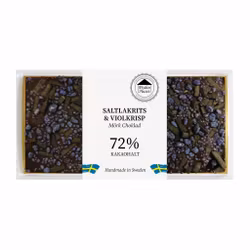 72% Choklad - Saltlakrits & Viol 100g (x 10st)