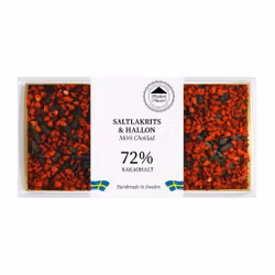 72% Choklad - Saltlakrits & Hallon 100g (x 10st)
