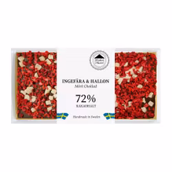 72% Choklad - Ingefära & Hallon 100g (x 10st)