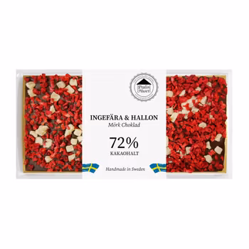72% Choklad - Ingefära & Hallon 100g (x 10st)