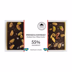 Sockerfri 55% Choklad - Pistage & Havssalt 100g (x 10st)