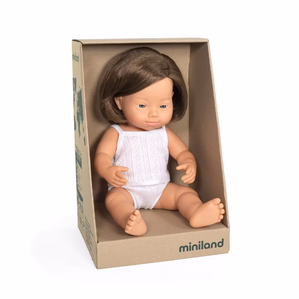 Miniland Docka flicka 38cm Mimmi ( Caucasian Girl with Down Syndrome )