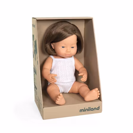 Miniland Docka flicka 38cm Mimmi ( Caucasian Girl with Down Syndrome )