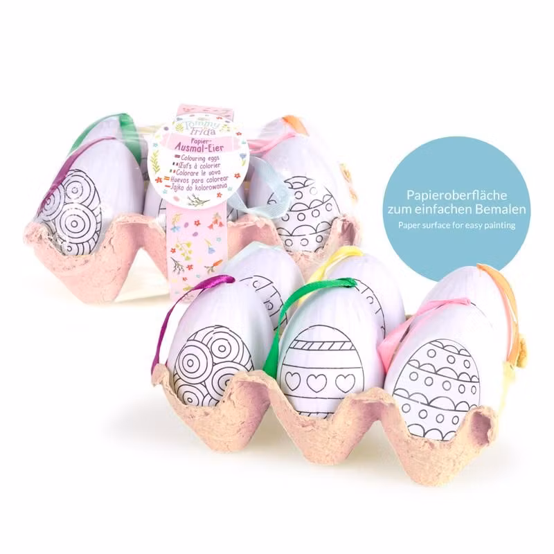 TRENDHAUS TOMMY & FRIDA färglägg de hängande äggen, set of 6