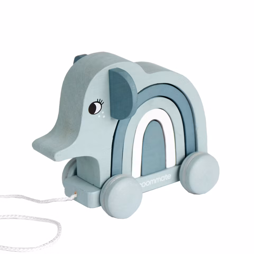 Roommate- Elephant - Pull-along & Stacking Toy/ trälek
