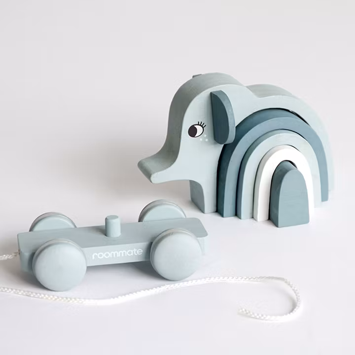 Roommate- Elephant - Pull-along & Stacking Toy/ trälek