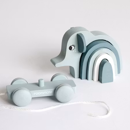 Roommate- Elephant - Pull-along & Stacking Toy/ trälek