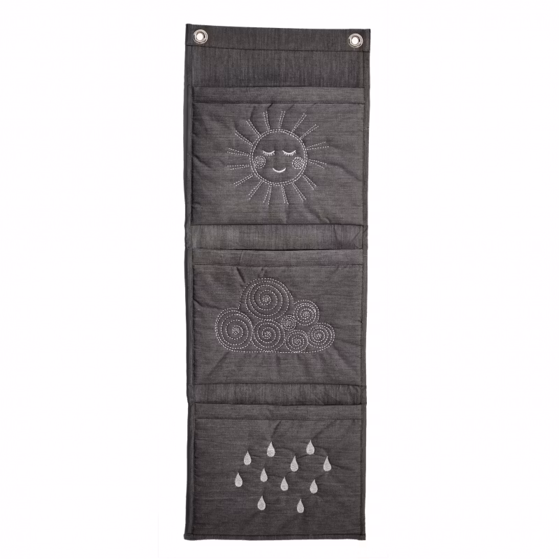Roommate- Wall Pockets - Lodret Antrachite/ babyrum