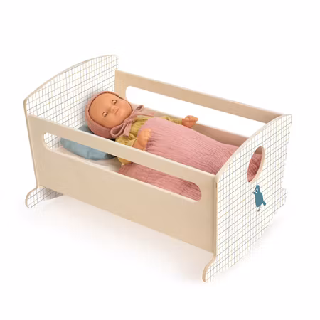 Djeco- Pomea Doll Rocking Bed Blue Night/ docktillbehör