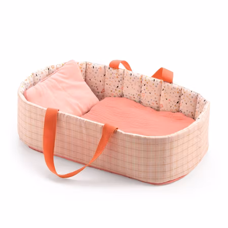 Djeco- Pomea Doll Bassinet Pink Lines/ docktillbehör
