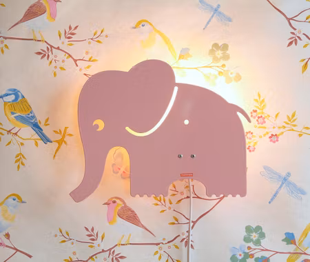 Roommate- Elephant lamp Pastel Rose/ lampa