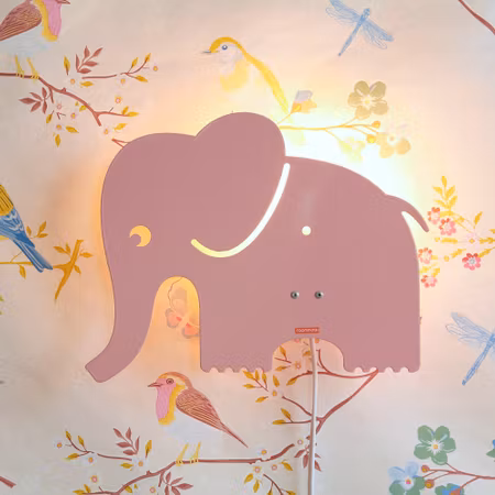 Roommate- Elephant lamp Pastel Rose/ lampa