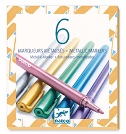 Djeco- 6 metallic markers/ pennor
