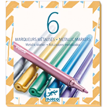 Djeco- 6 metallic markers/ pennor