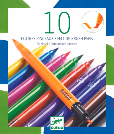 Djeco- 10 felt brushes - classic/ pennor