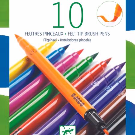 Djeco- 10 felt brushes - classic/ pennor