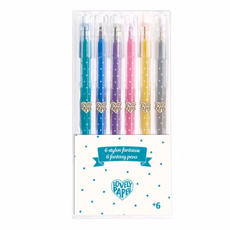 Djeco- 6 glitter gel pens/ pennor