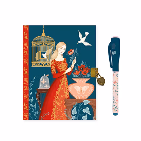 Djeco- Lisa secret notebook - Magic felt pen - FSC MIX/ dagbok