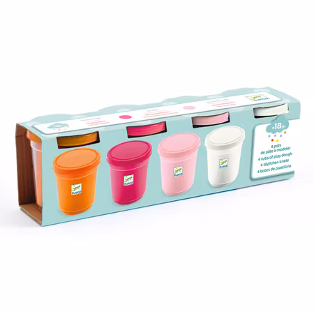 Djeco- 4 tubs of play dough, Sweet/ lera