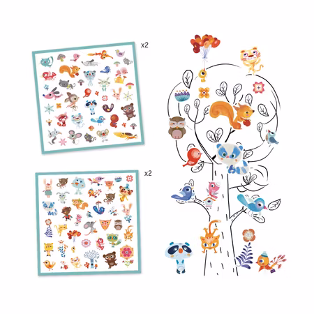 Djeco- Stickers, Small friends/ klistermärke