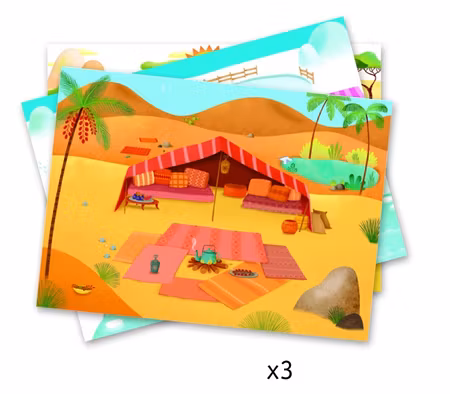 Djeco- Savannah, Desert and North Pole/ klisterbok