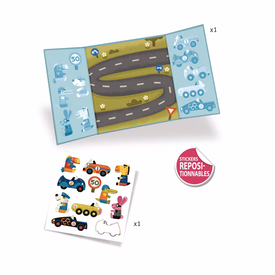 Djeco- Stickers - Cars/ klisterbok