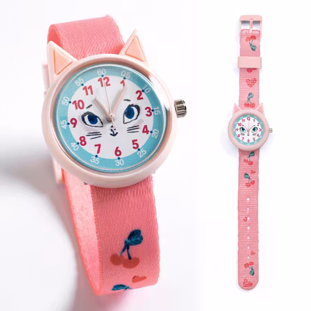 Djeco- Watch, Cat/ klockor