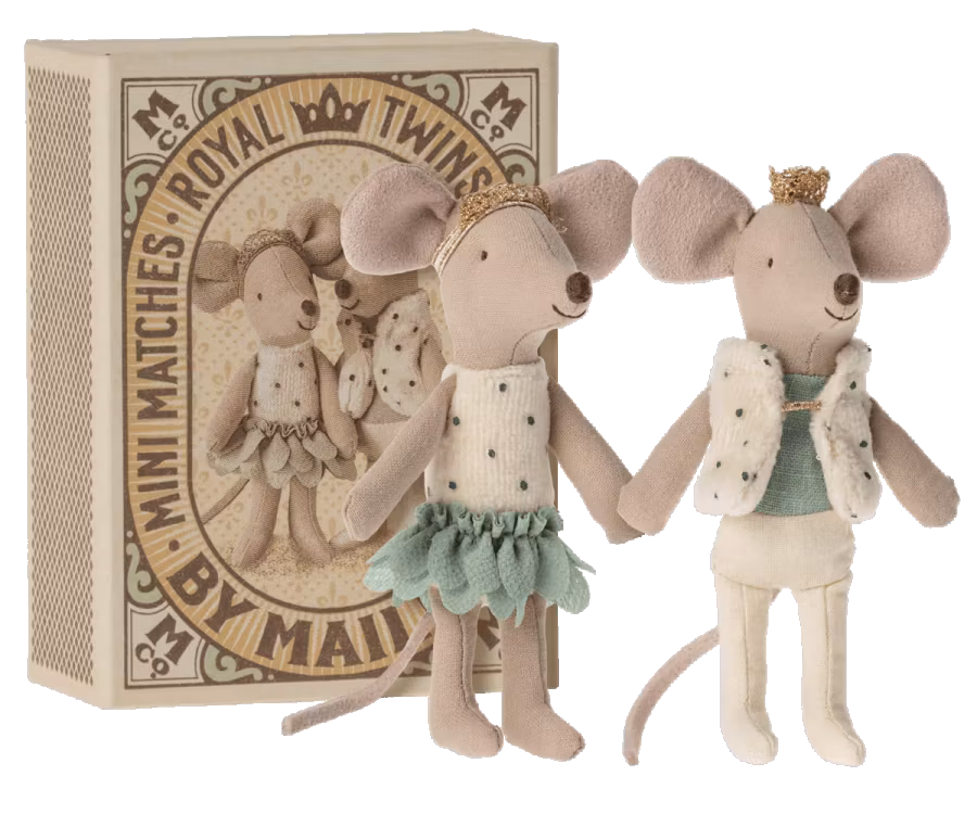maileg- Royal twins mice, Little sister and brother inbox/ möss