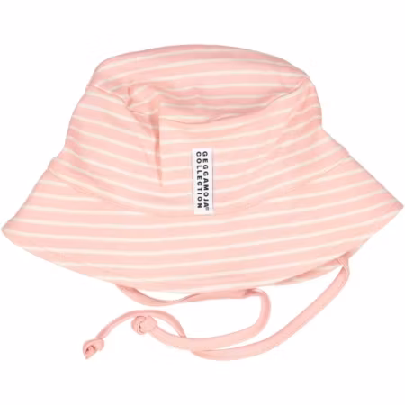Geggamoja- Pink dailsy stripe (Rosa Beige)/ solhatt