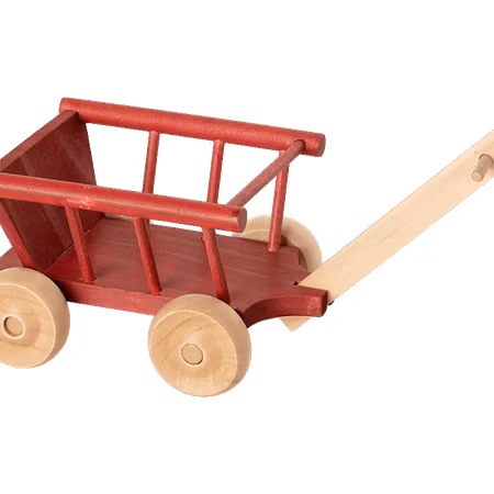 Maileg- Wagon, Micro - Dusty red/ tillbehör