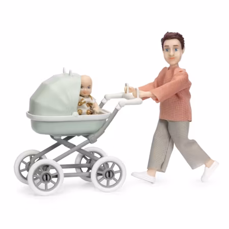 LUNDBY- Docka med vagn+bebis/dockor