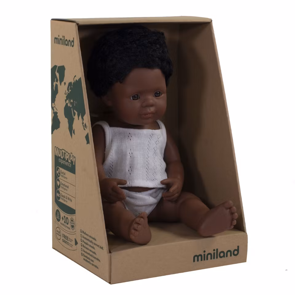 Miniland Docka pojke 38cm Åke ( African-American Boy)