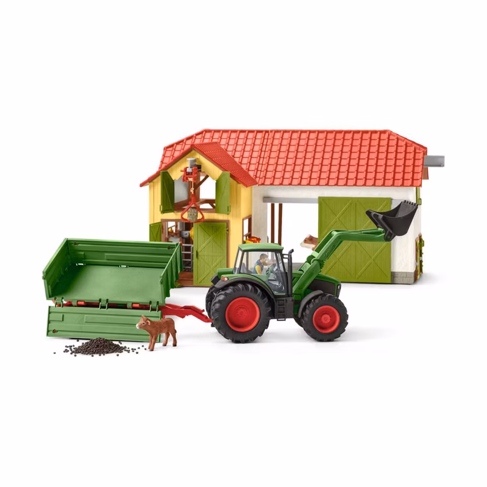 Schleich- Tractor with trailer/motorfordon