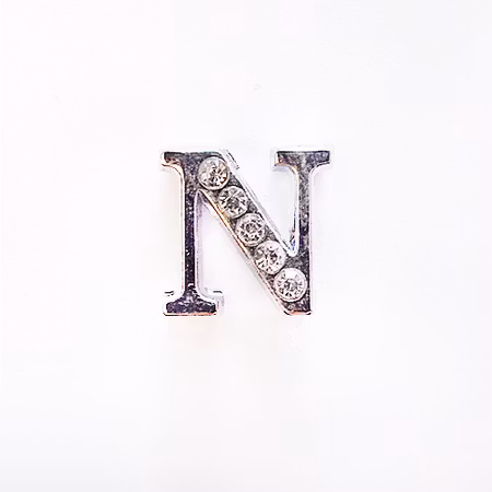 Busy Lizzie LETTER/ Bokstav- N RHINESTONES A 8 MM
