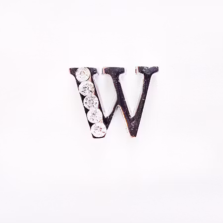 Busy Lizzie LETTER/ Bokstav- W RHINESTONES A 8 MM