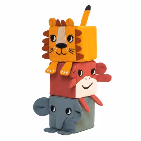 Roommate- Soft Cubes - Monkey, Elephant, Lion