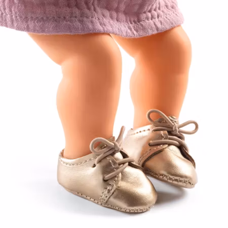 Djeco- Pomea Golden Shoes - Dolls Clothing