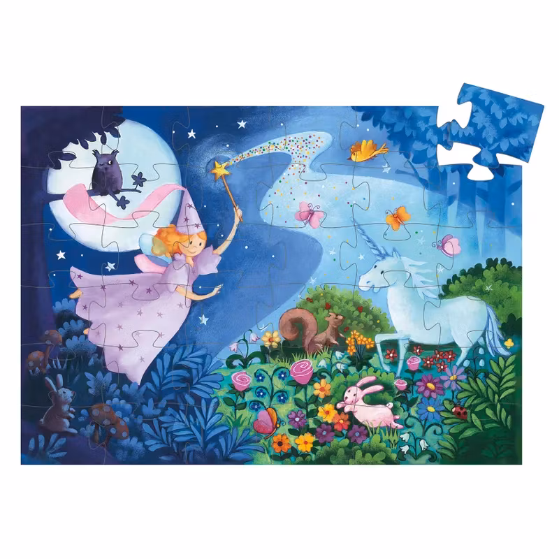 Djeco- The fairy and the unicorn, 36 pcs/ Pussel
