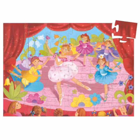 Djeco- Ballerina and flower Puzzle, 36 pcs / Pussel