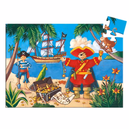 Djeco-  Pirate treasure Puzzle, 36 pcs/ Pussel