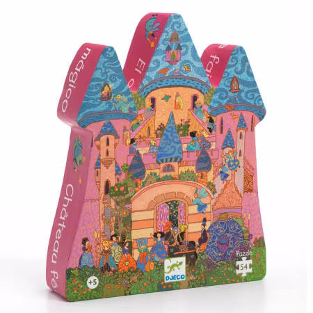 Djeco- Siluettepuzzle, Fairy castle, 54 pcs / Pussel