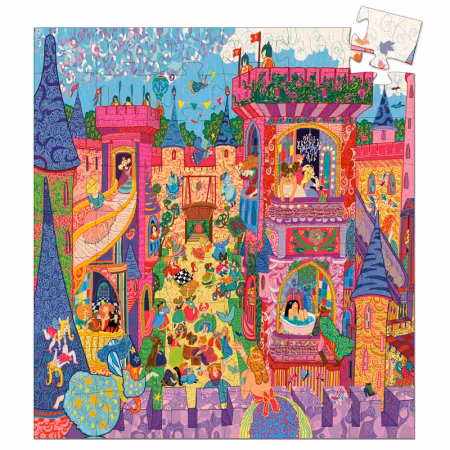 Djeco- Siluettepuzzle, Fairy castle, 54 pcs / Pussel