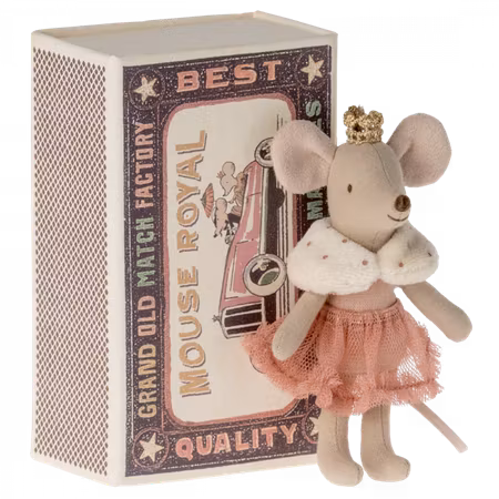 Maileg- Princess mouse, Little sister in matchbox