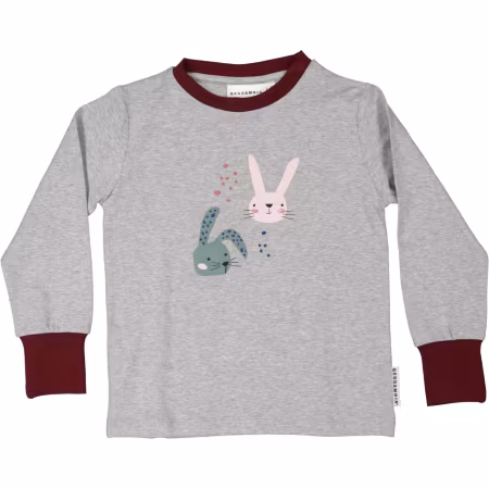 Geggamoja- Långärmad t-shirt i bambu Kanin Grå 110/116