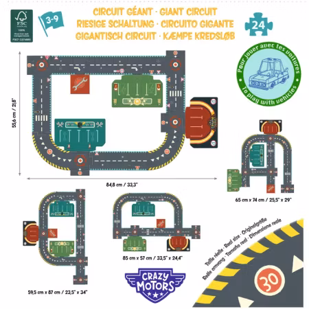 Crazy Motors- City Circuit - Giant Puzzle